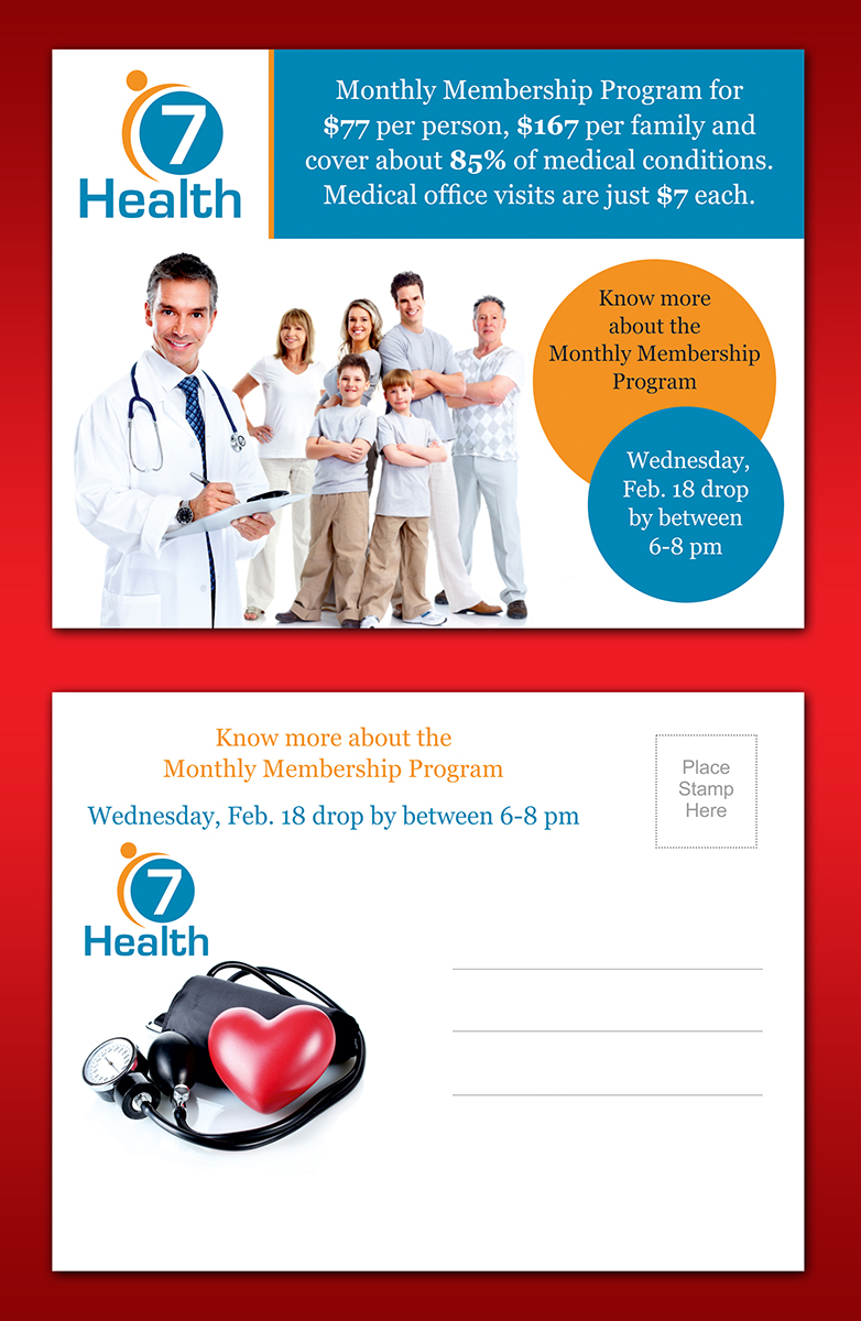 Postcard Design by ALSADESIGN for 7 Health | Design #5448835