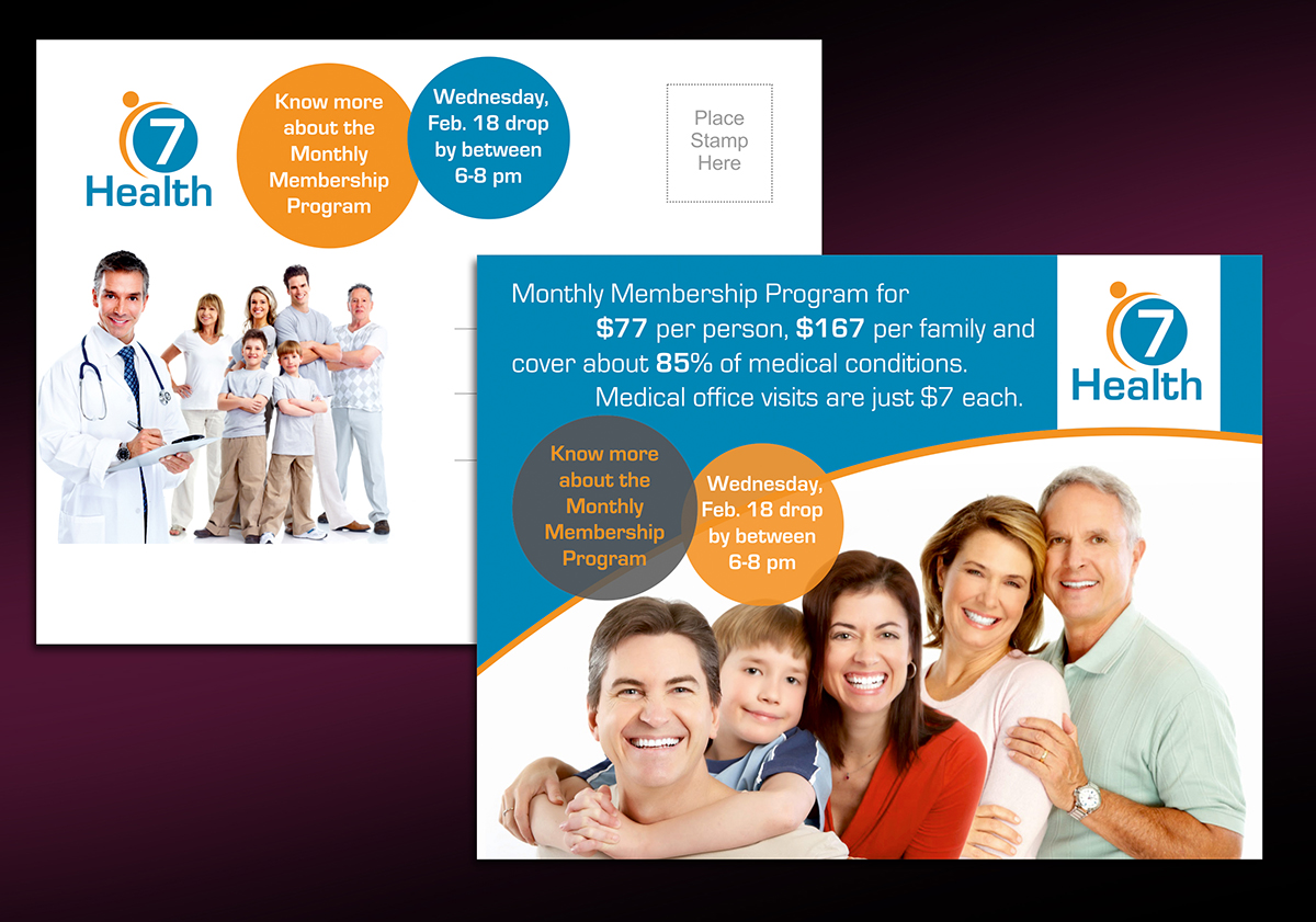 Postcard Design by ALSADESIGN for 7 Health | Design #5449395