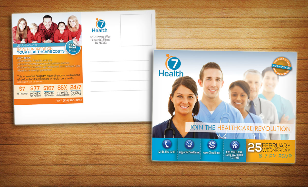 Postcard Design by alessandroevge for 7 Health | Design #5452628
