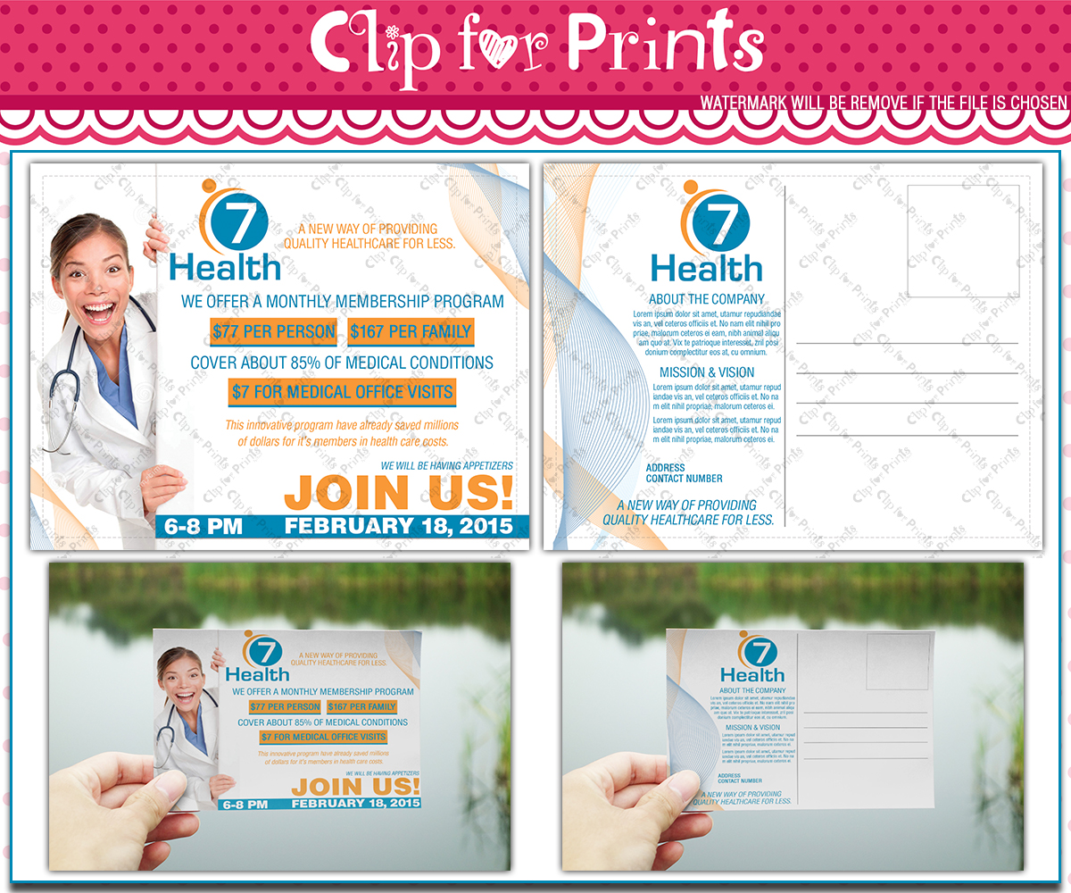 Postcard Design by Claireative for 7 Health | Design #5440774