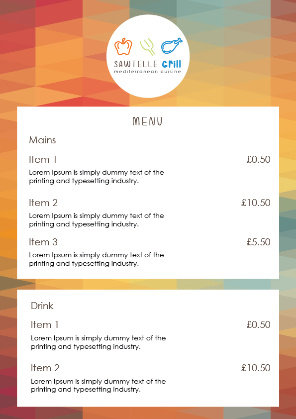 Menu Design by Sigita for this project | Design #5440848