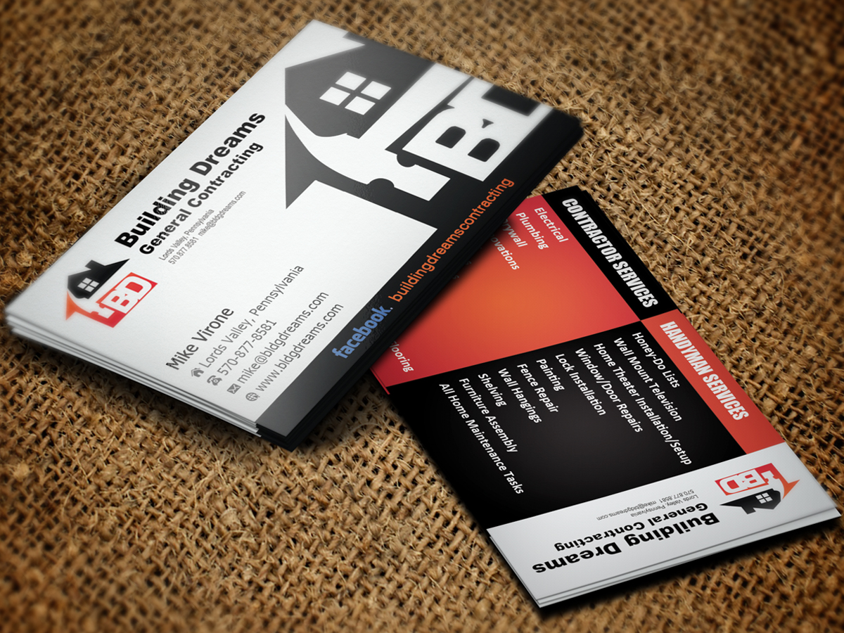 Business Card Design by Sandaruwan for Building Dreams General Contracting | Design #5430957