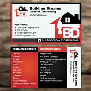 Business Card Design by Sandaruwan for Building Dreams General Contracting | Design #5431217