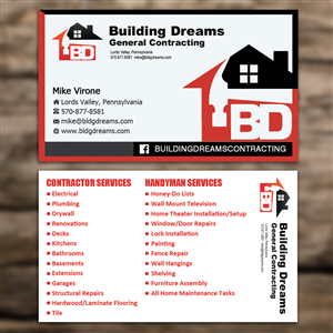 Building Dreams General Contracting Business Card | Business Card Design by Sandaruwan