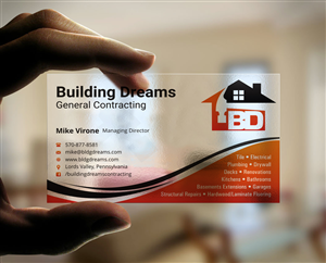 121 Business Card Designs Building Design Project Business Card Design By Indian Ashok For Building Dreams General Contracting 5431832