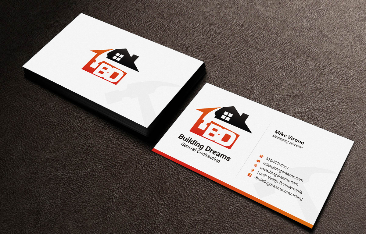 Business Card Design by INDIAN_Ashok for Building Dreams General Contracting | Design #5431836