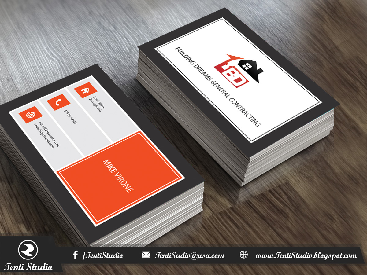 Business Card Design by Tenti Studio for Building Dreams General Contracting | Design #5452042
