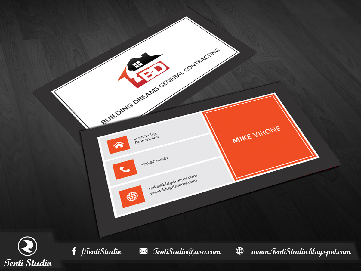 Business Card Design by Tenti Studio for Building Dreams General Contracting | Design #5452047
