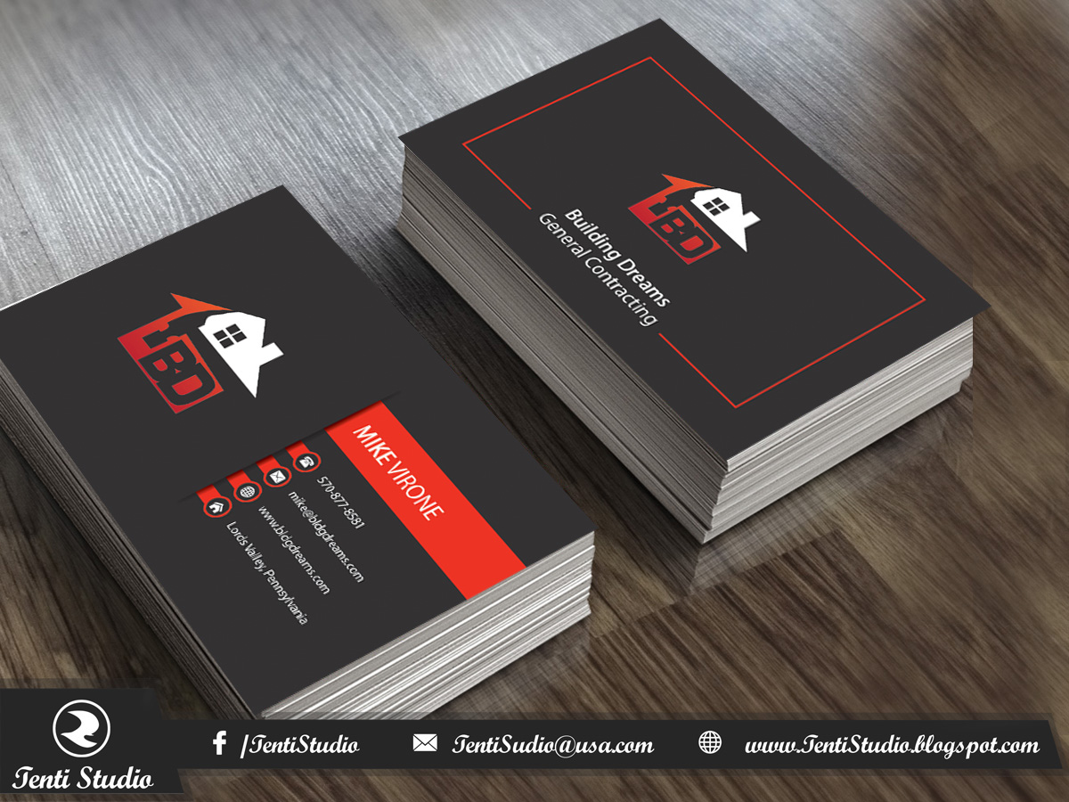 Business Card Design by Tenti Studio for Building Dreams General Contracting | Design #5452076