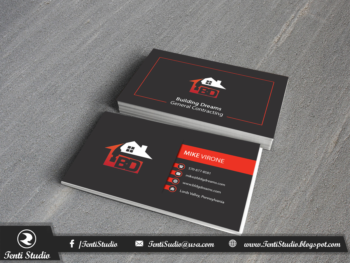 Business Card Design by Tenti Studio for Building Dreams General Contracting | Design #5452093