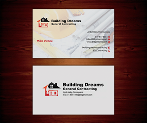 Business Card Design by Stylez Designz for Building Dreams General Contracting | Design: #5454403