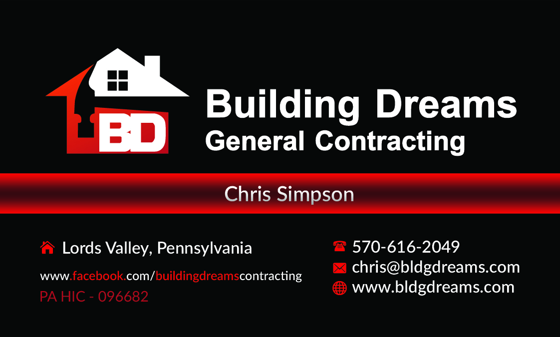 Business Card Design by AFHUN for Building Dreams General Contracting | Design #18557191