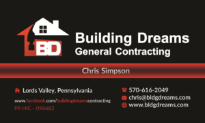Business Card Design by AFHUN for Building Dreams General Contracting | Design #18557191
