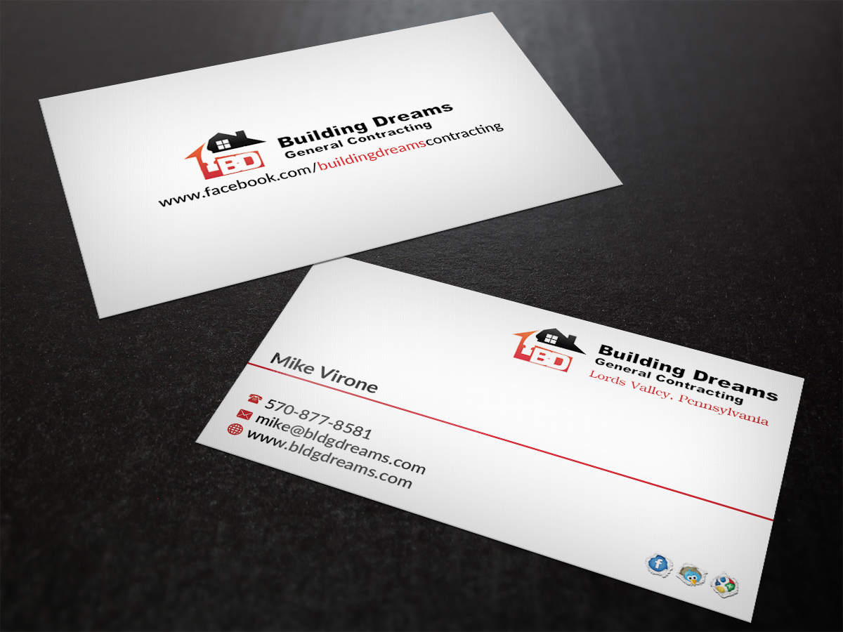 Business Card Design by AFHUN for Building Dreams General Contracting | Design #5442826
