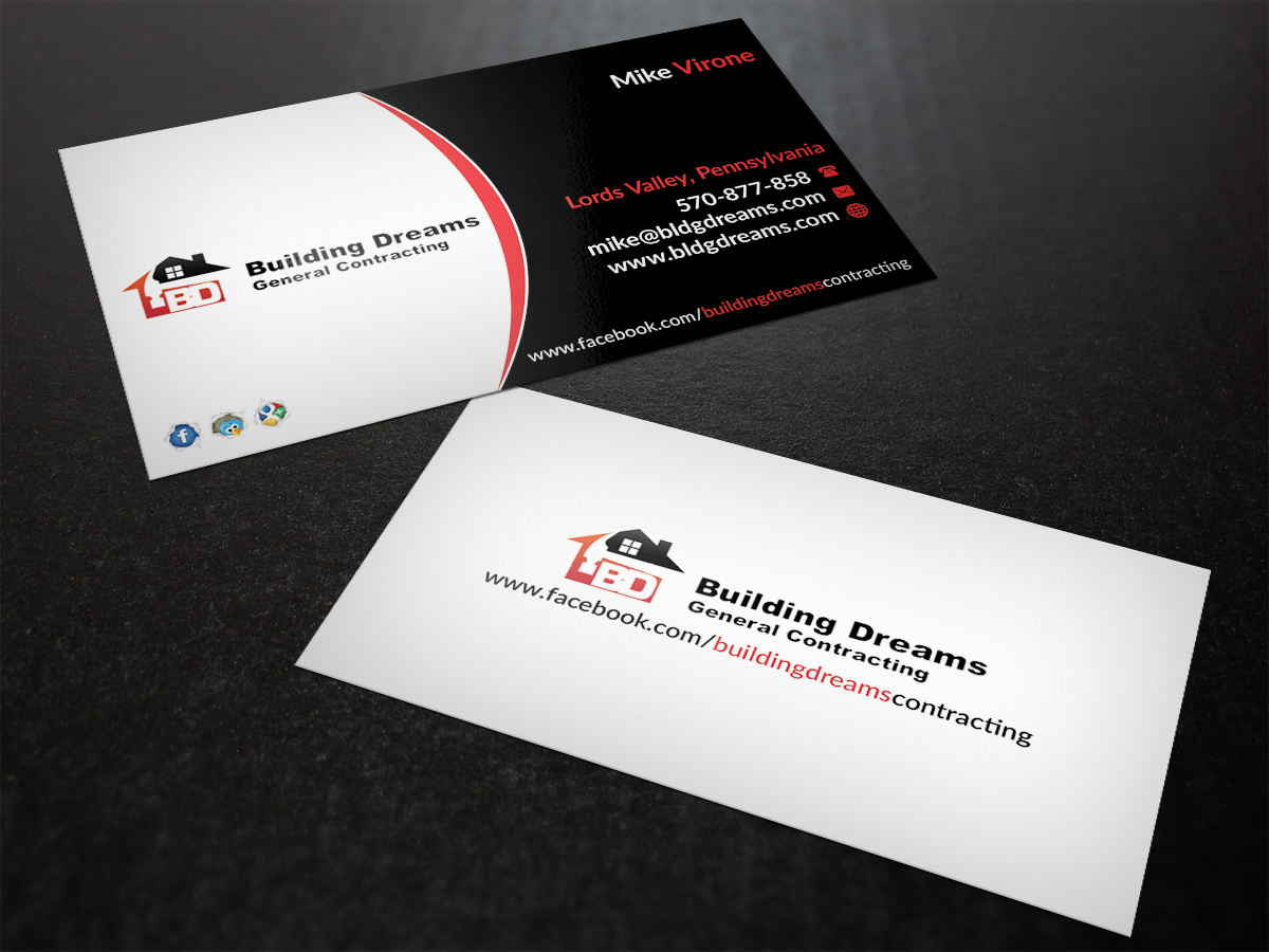 Business Card Design by AFHUN for Building Dreams General Contracting | Design #5443100