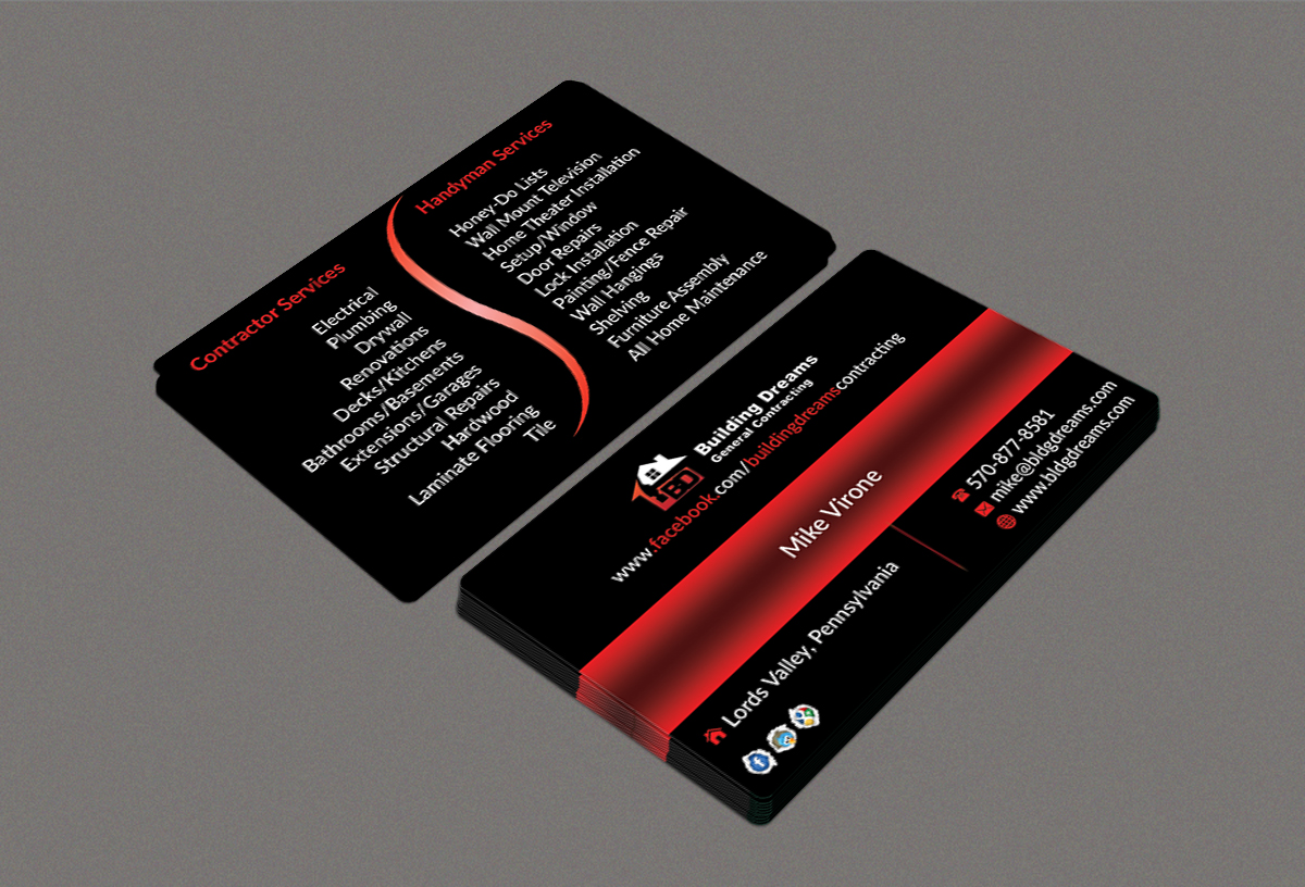Business Card Design by AFHUN for Building Dreams General Contracting | Design #5449874