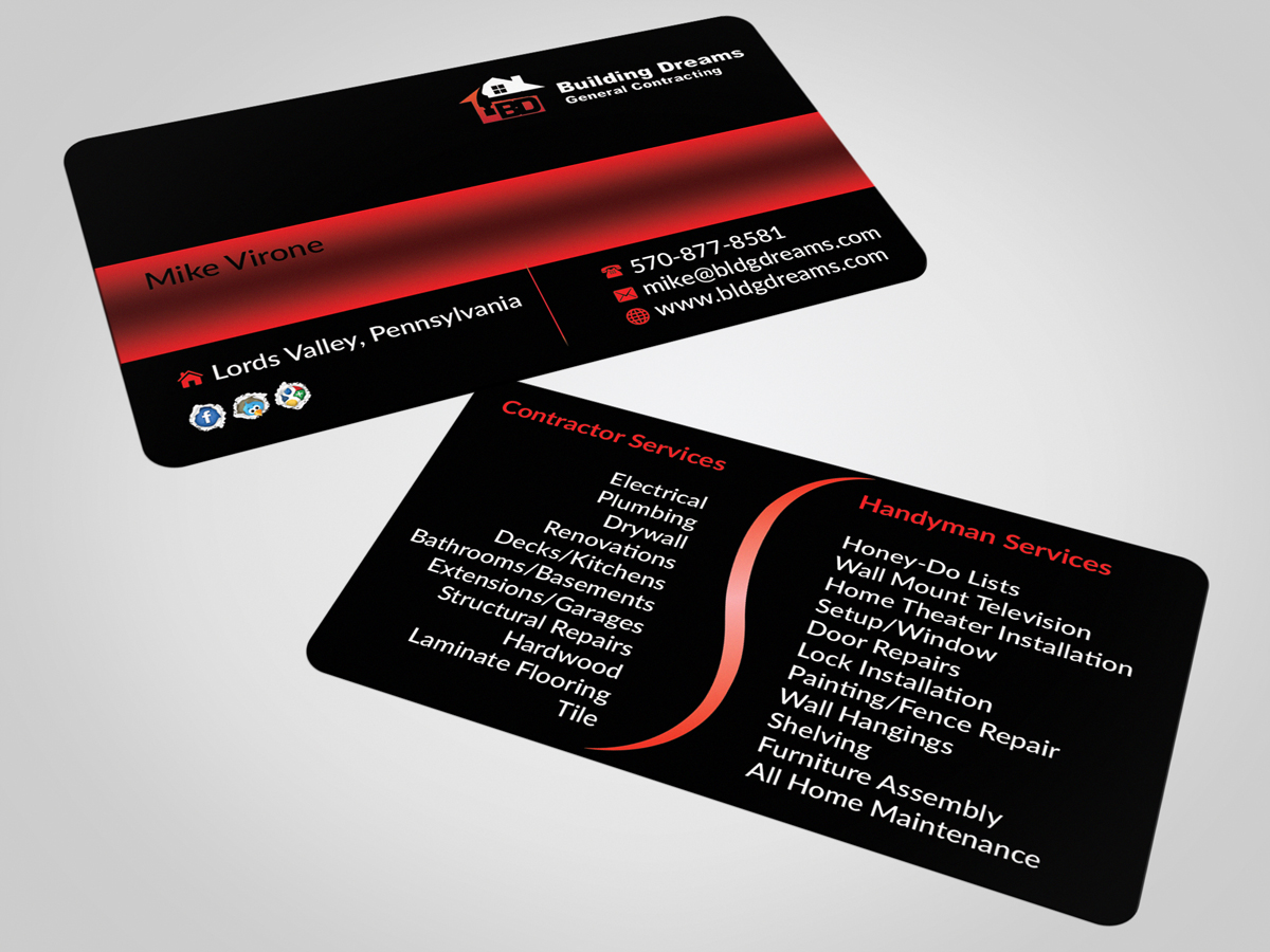 Business Card Design by AFHUN for Building Dreams General Contracting | Design #5449904