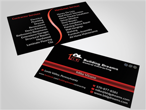 Business Card Design by AFHUN for Building Dreams General Contracting | Design: #5454622