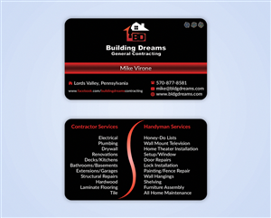 Business Card Design by AFHUN for Building Dreams General Contracting | Design: #5455084