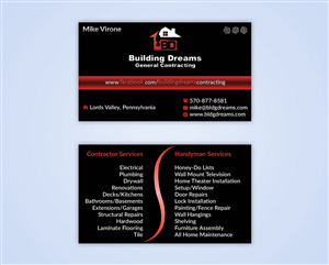 Business Card Design by AFHUN for Building Dreams General Contracting | Design: #5455086