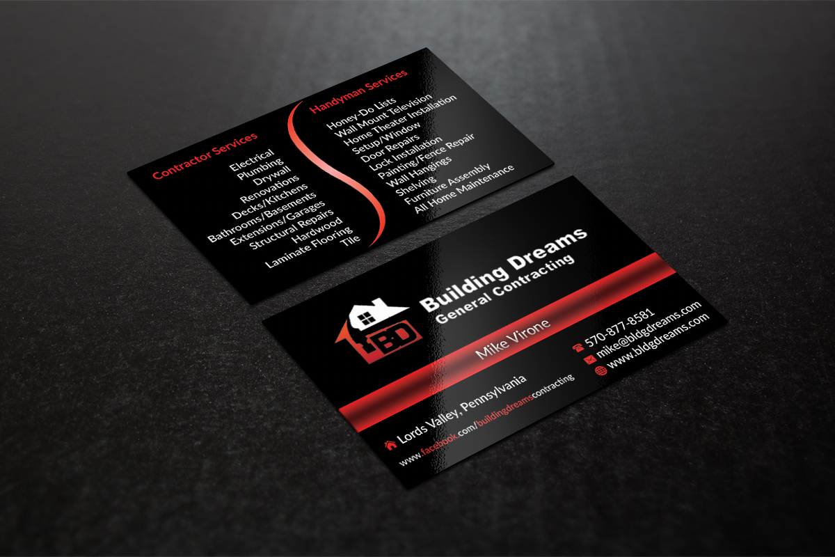 Business Card Design by AFHUN for Building Dreams General Contracting | Design #5458773