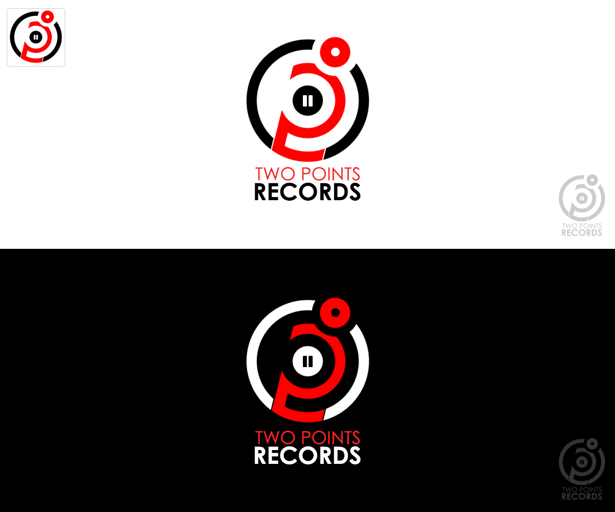 Logo Design by Adeel Hanif® for Two Points Records | Design #5472086