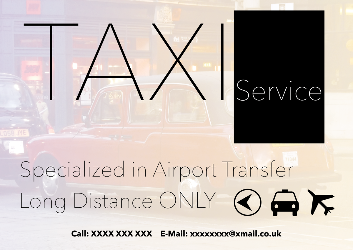 Flyer Design by Andrea Ripa for Cab Services | Design #5444815