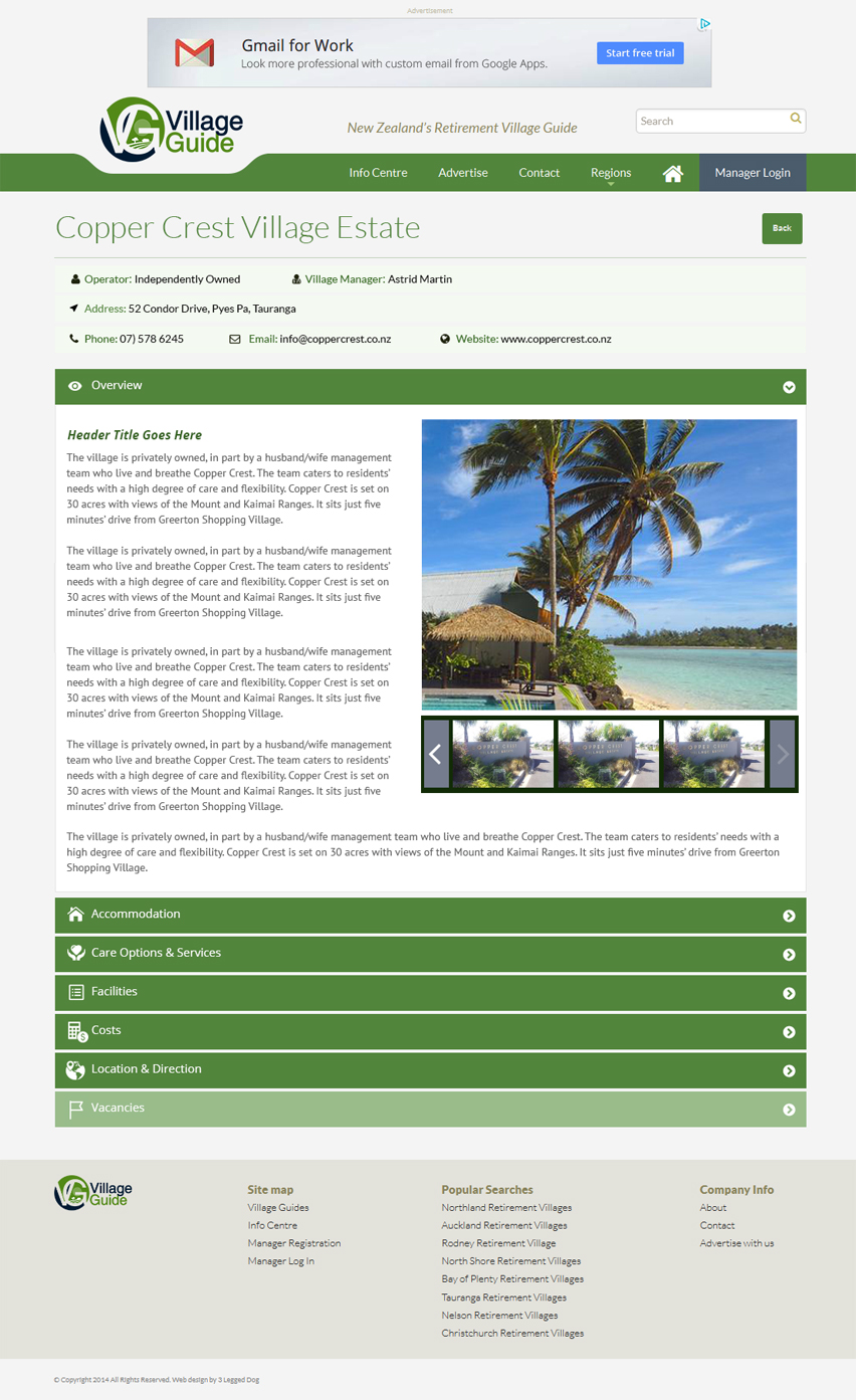 Web Design by Expert Designer for Village Guide | Design #5478764