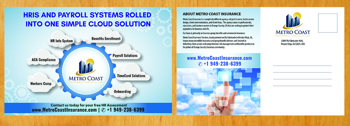 Diseño de Postal por Venus L. Penaflor para Metro Coast Insurance | Diseño #14598109