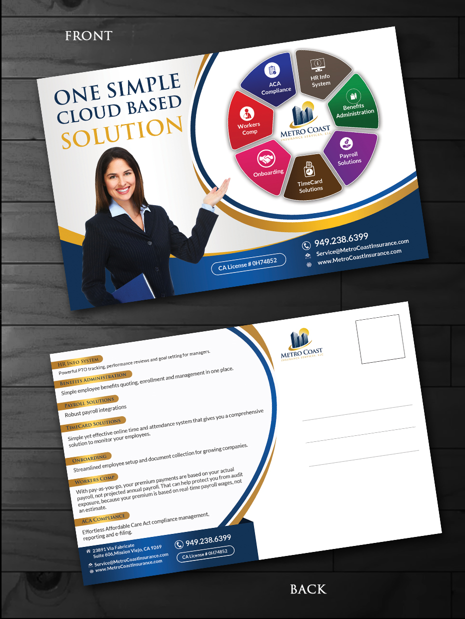 Design de Carte Postale par innovative earth pour Metro Coast Insurance | Design #14606745