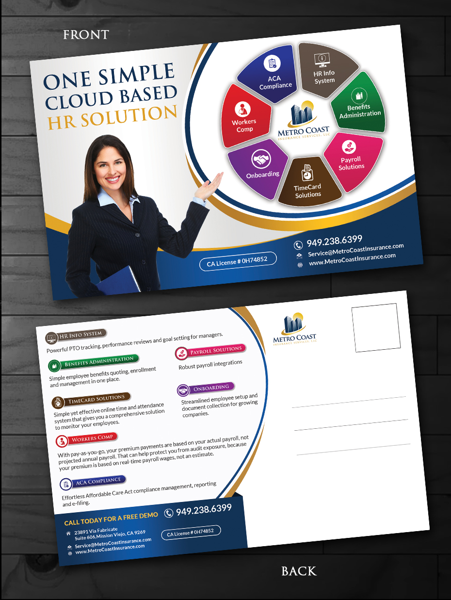 Design de Carte Postale par innovative earth pour Metro Coast Insurance | Design #14643620