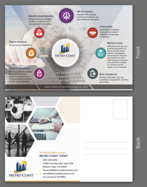 Postcard Design by SD WEBCREATION for Metro Coast Insurance | Design #14637541