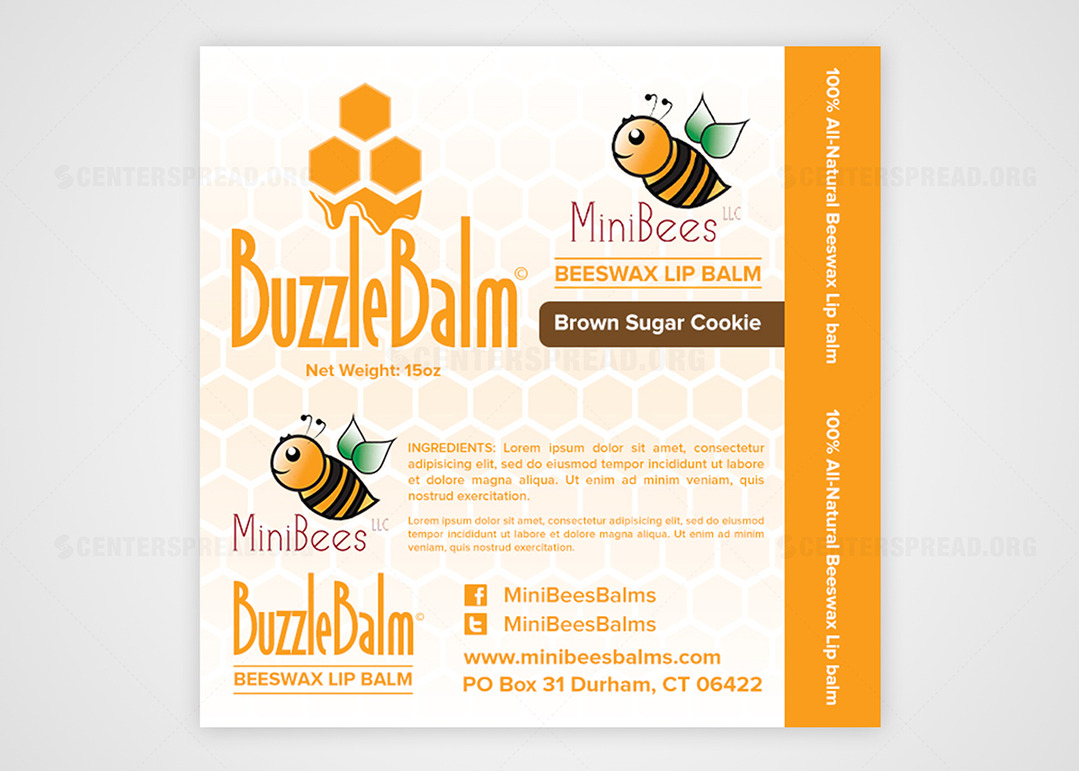 Label Design by CENTERSPREAD for Mini Bees Balms LLC | Design #5518959