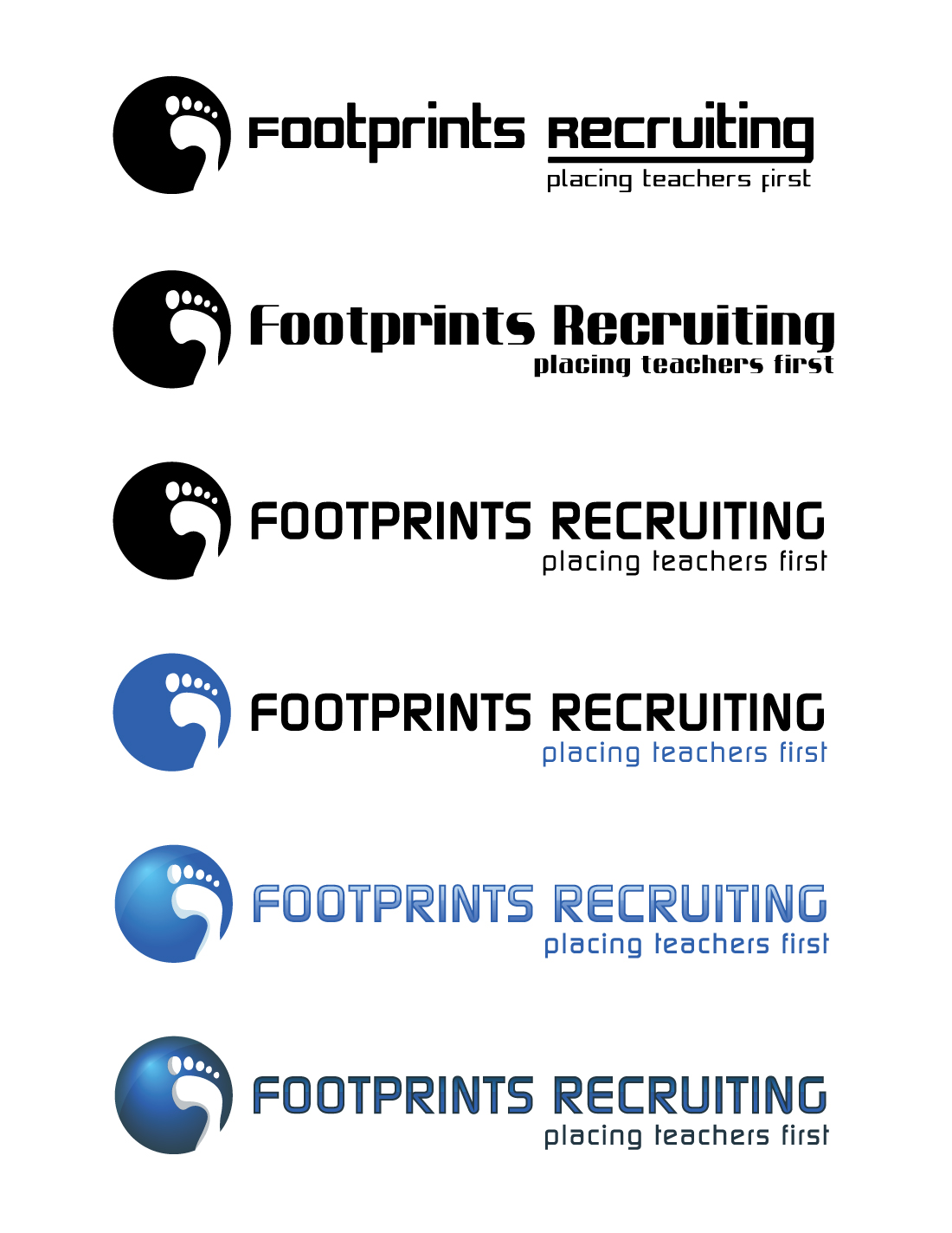 Logo Design by by hand design for Footprints Recruiting, inc. | Design: #1589422