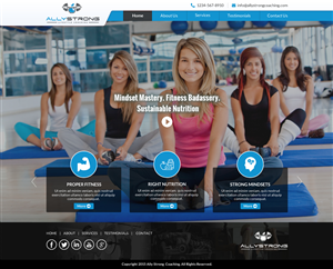 Lifestyle Coaching comp needs wordpress design. We focus on strong mindsets, fitness and nutrition | Wordpress Design by Sbss