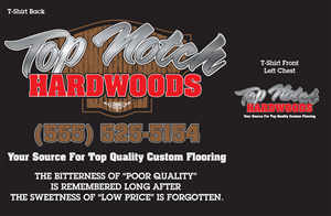 T-shirt Design by Lance Palmer for Top Notch Hardwoods | Design #5498880