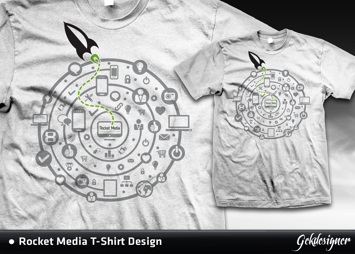T-shirt Design by gekgrfx for Rocket Media | Design #1537221
