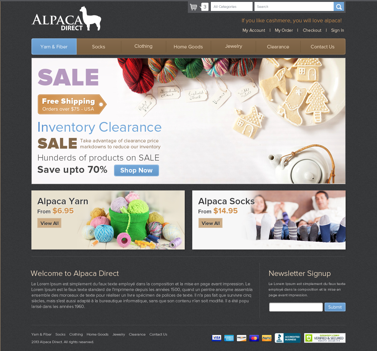 Web Design by OM for Alpaca Direct | Design #1900657