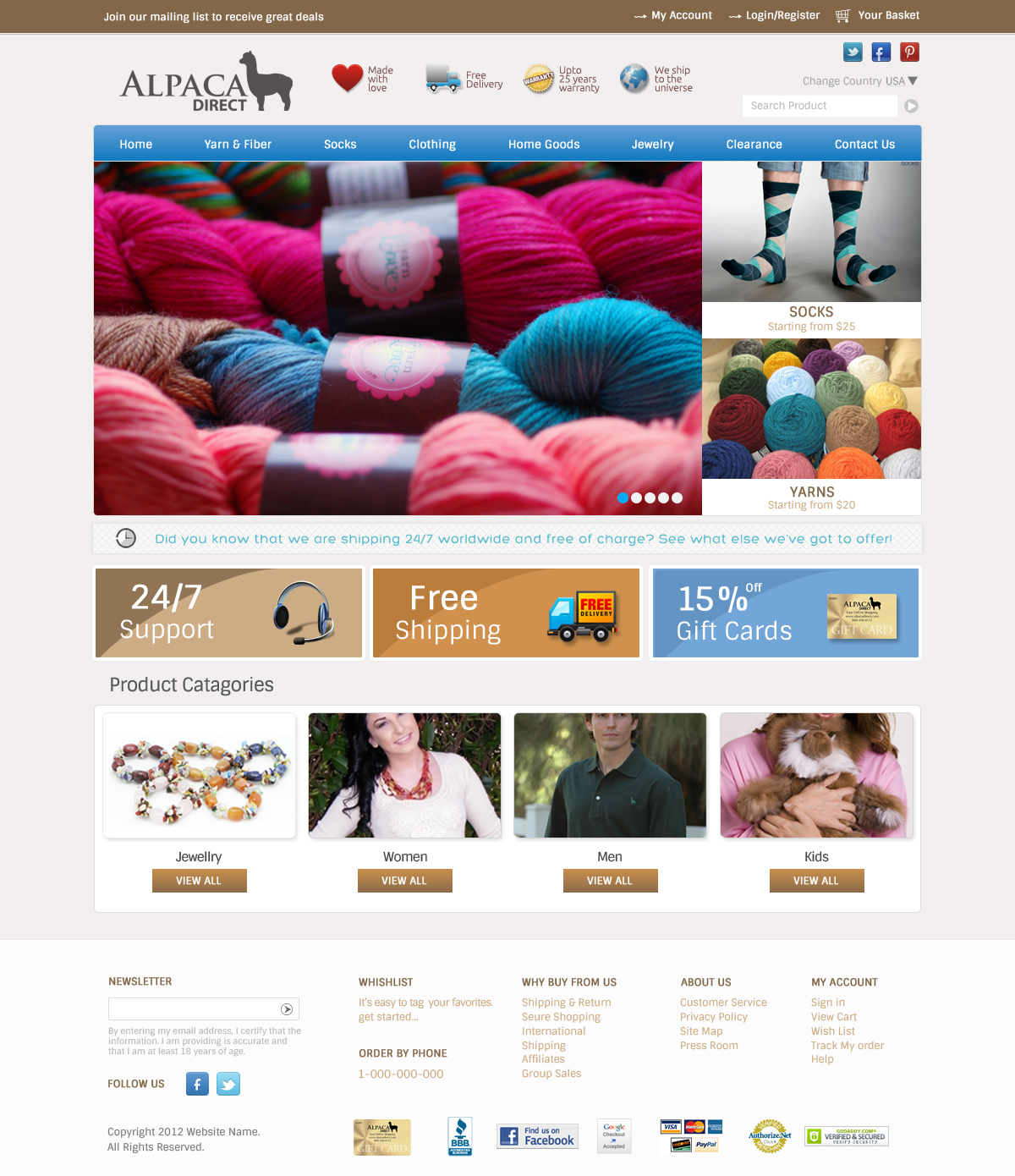 Web Design by OM for Alpaca Direct | Design #1900709