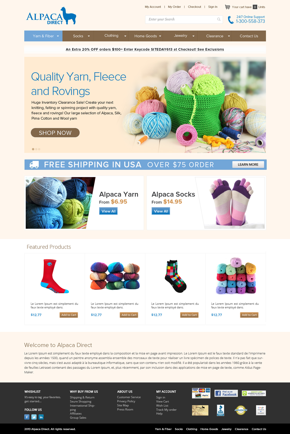 Web Design by OM for Alpaca Direct | Design #1936860