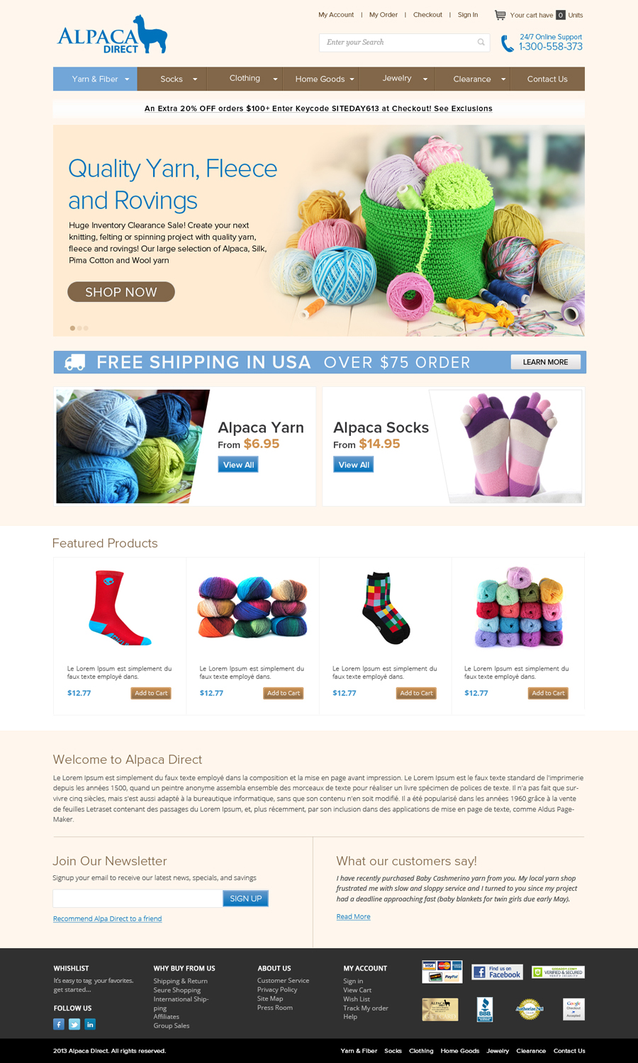 Web Design by OM for Alpaca Direct | Design #1939203
