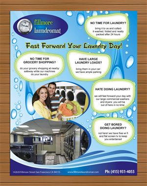 Diseño de Flyer por Sbss para Fillmore Laundromat | Diseño: #1518069