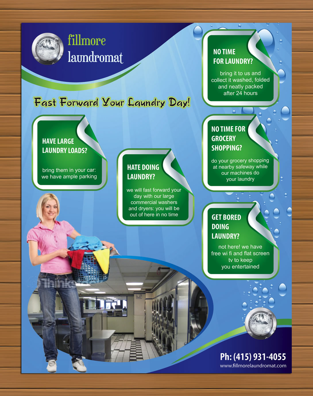 Flyer Design by Sbss for Fillmore Laundromat | Design #1518073
