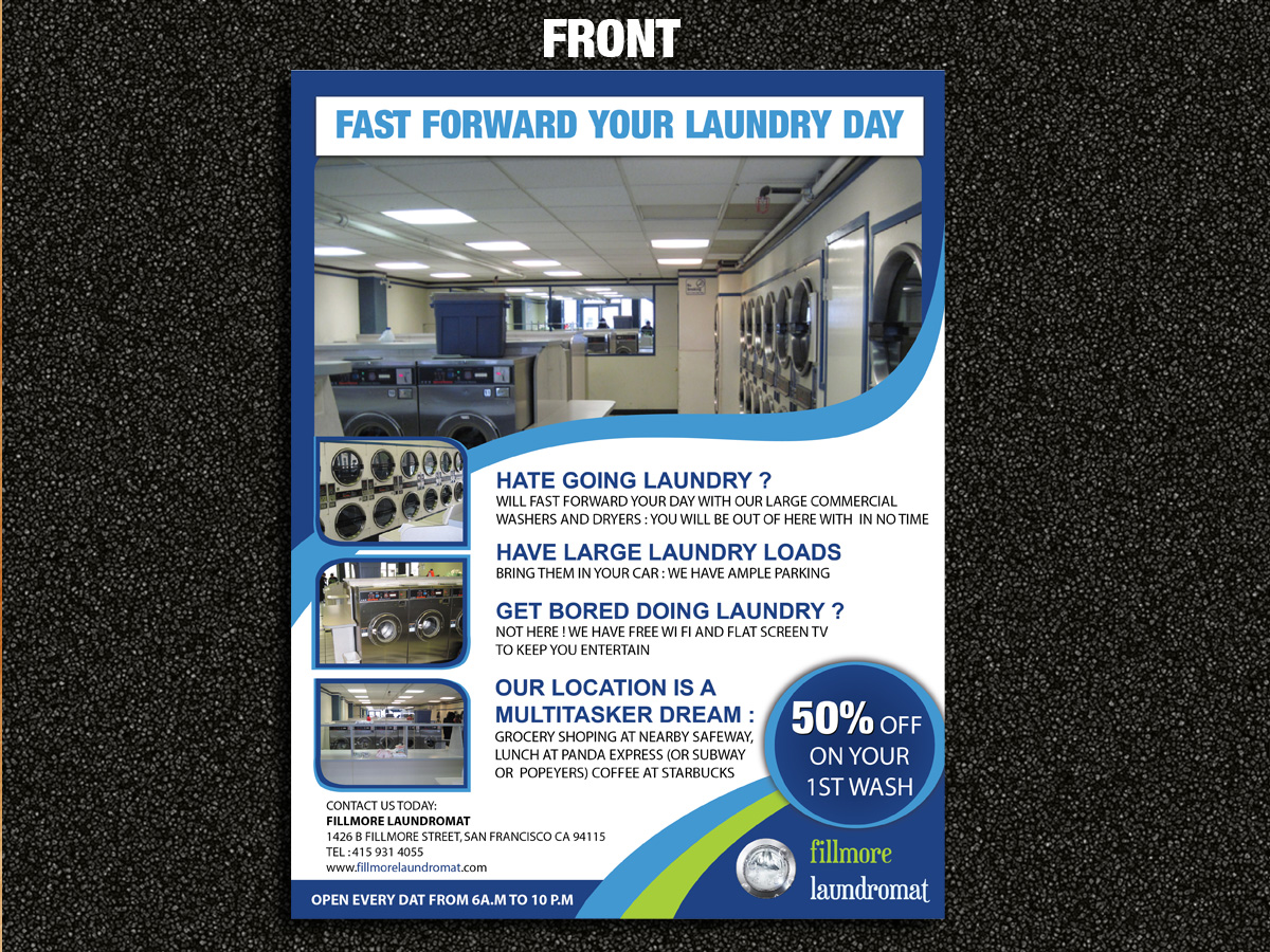 Diseño de Flyer por Sarmishtha Chattopadhyay_loginchange para Fillmore Laundromat | Diseño #1513025