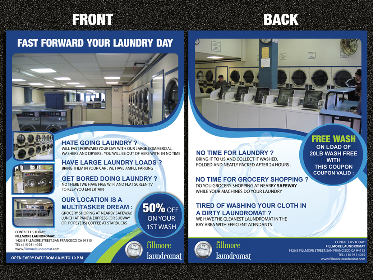 Flyer Design by Sarmishtha Chattopadhyay_loginchange for Fillmore Laundromat | Design #1513721
