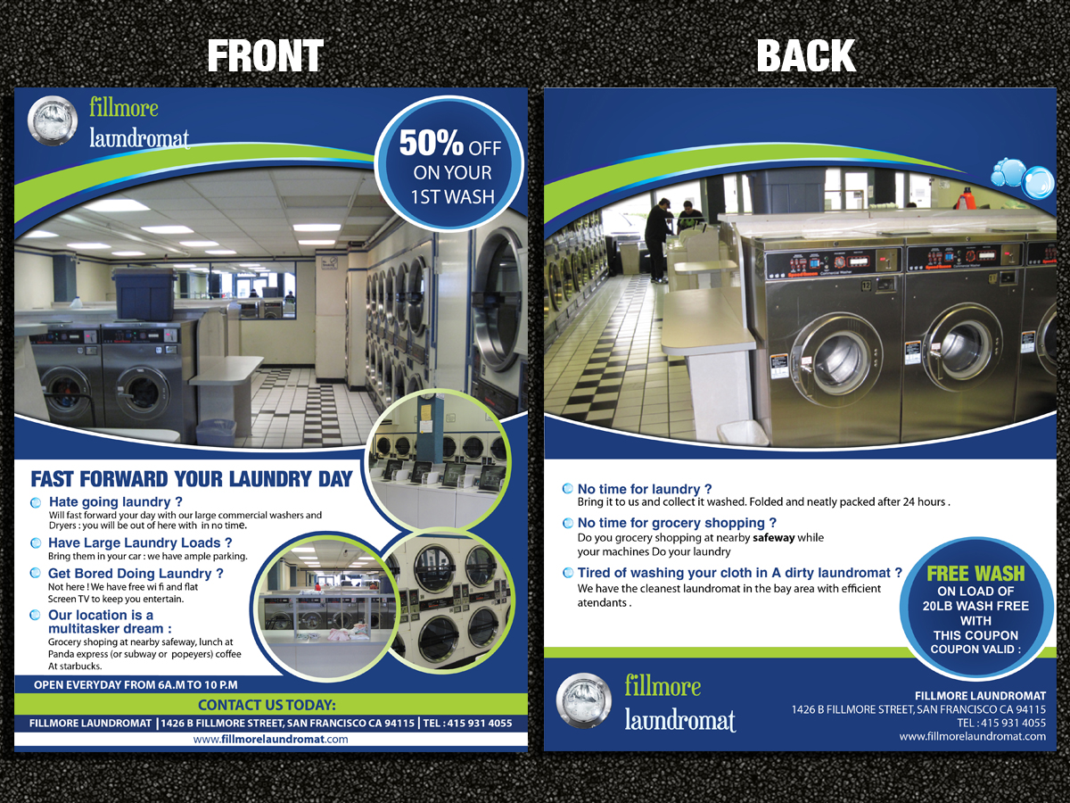 Flyer Design by Sarmishtha Chattopadhyay_loginchange for Fillmore Laundromat | Design #1515289