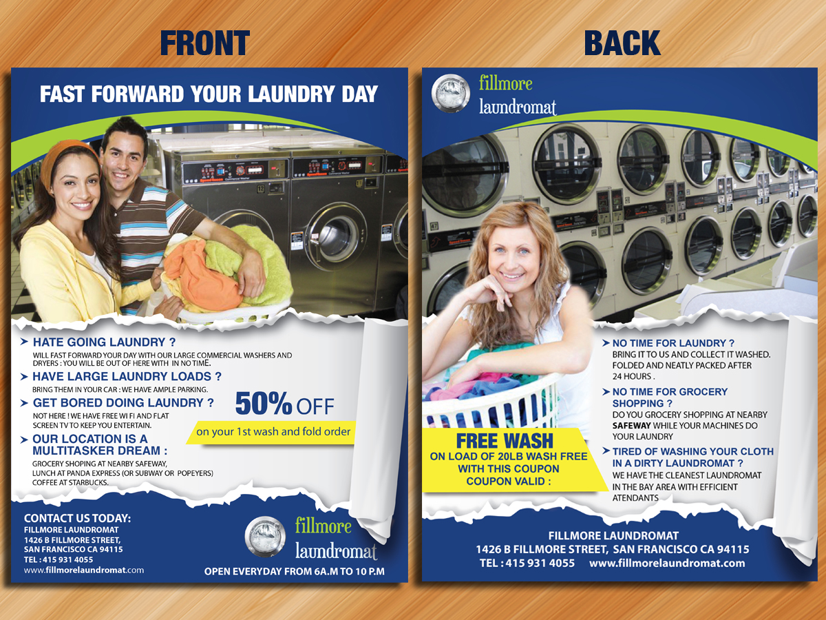 Flyer Design by Sarmishtha Chattopadhyay_loginchange for Fillmore Laundromat | Design #1531749