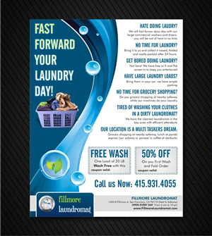 Diseño de Flyer por Influential Guyz para Fillmore Laundromat | Diseño: #1534709
