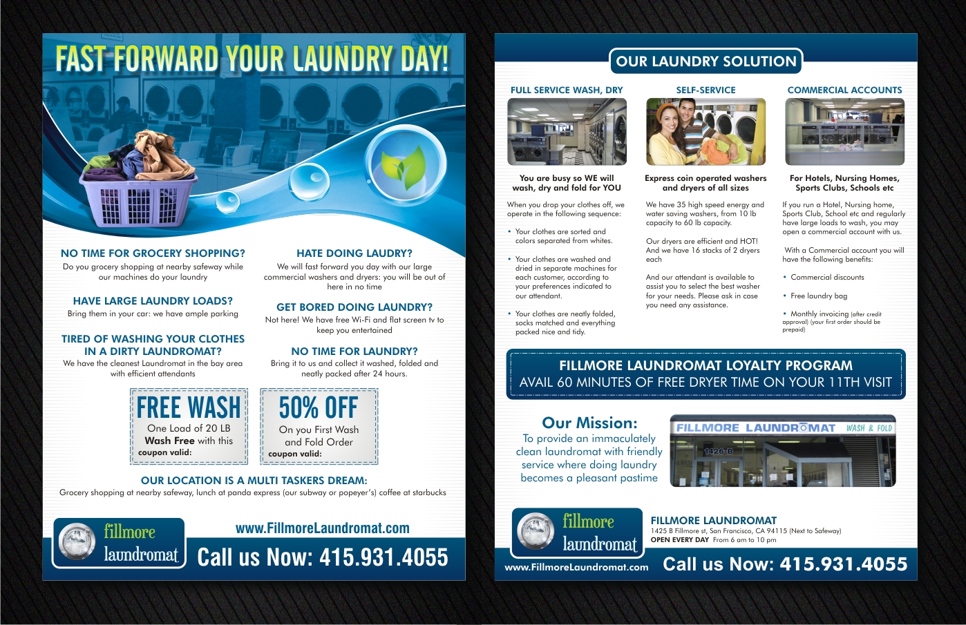 Flyer Design by Influential Guyz for Fillmore Laundromat | Design #1557578