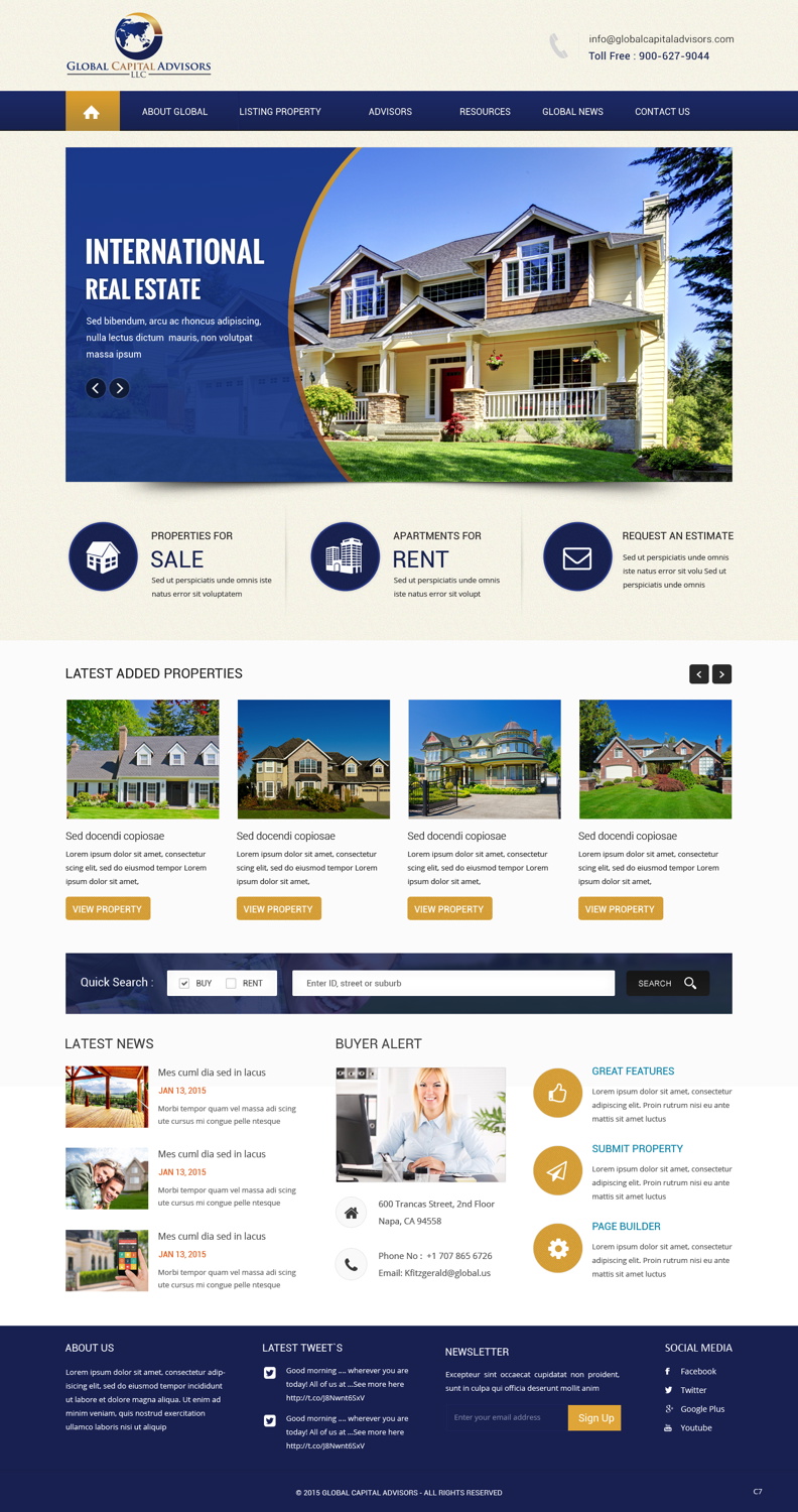 Web Design by pb for Global Capital Advisors LLC | Design #5486317